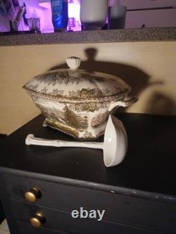 Vintage Rare Johnson Bros The Friendly Village Large Soup Tureen W Lid