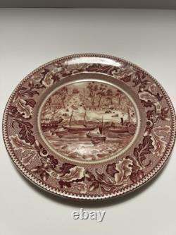 Vintage Red Johnson Bros Historic America Plate 8 Sacramento City California