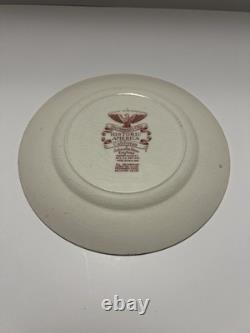 Vintage Red Johnson Bros Historic America Plate 8 Sacramento City California