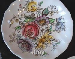 Vintage SHERATON Johnson Bros 10 CUPS/SAUCERS Hand Painted Transferware OLD MRK