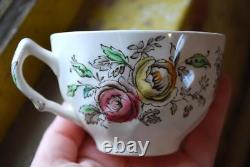 Vintage SHERATON Johnson Bros 10 CUPS/SAUCERS Hand Painted Transferware OLD MRK