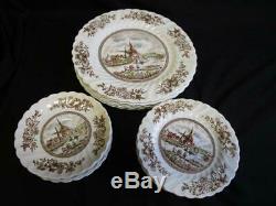 Vintage Set of Johnson Bros Tulip Time China 12 Saucers & 7 Plates Replacement