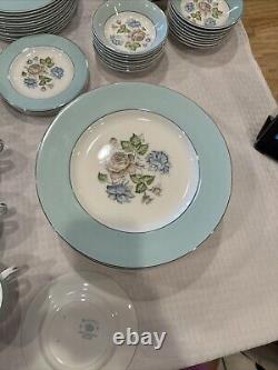 Vintage Snowhite Johnson Bros Mid Century Dinner Set Full/Partial Rose Floral