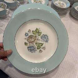 Vintage Snowhite Johnson Bros Mid Century Dinner Set Full/Partial Rose Floral