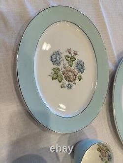 Vintage Snowhite Johnson Bros Mid Century Dinner Set Full/Partial Rose Floral
