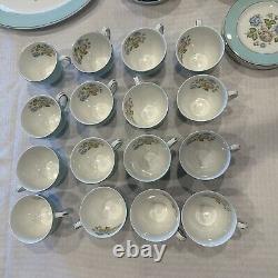 Vintage Snowhite Johnson Bros Mid Century Dinner Set Full/Partial Rose Floral