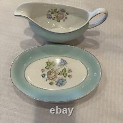 Vintage Snowhite Johnson Bros Mid Century Dinner Set Full/Partial Rose Floral