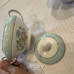 Vintage Snowhite Johnson Bros Mid Century Dinner Set Full/Partial Rose Floral