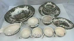 Vintage The Friendly Village England Johnson Bros 24 Piece China Set