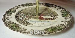 Vintage The Friendly Village by Johnson Brothers China Two Tiered Tray