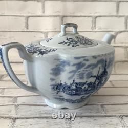 Vintage TuLip Time Blue(Blue Background) Teapot by Johnson Bros England