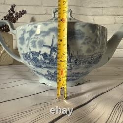 Vintage TuLip Time Blue(Blue Background) Teapot by Johnson Bros England