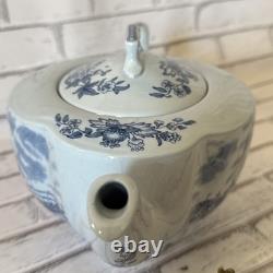 Vintage TuLip Time Blue(Blue Background) Teapot by Johnson Bros England