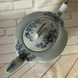 Vintage TuLip Time Blue(Blue Background) Teapot by Johnson Bros England