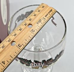 Vintage Victorian Christmas Johnson Bros Wine Glasses Goblets Holly & Bells (12)