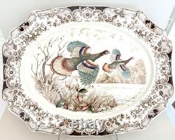 Vintage Wild Turkeys Windsor Ware Johnson Bros 20 Platter Mint