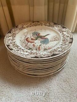 Vintage Wild Turkeys platter and plates Windsor Ware Johnson Brothers England