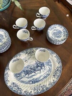 Vintage johnson bros coaching scene dish set 36pc