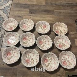 Vtg 12 Johnson Bros England Rose Chintz 6.25 Bowls 4 With Flaws Look At Pics
