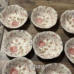 Vtg 12 Johnson Bros England Rose Chintz 6.25 Bowls 4 With Flaws Look At Pics