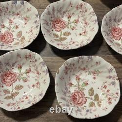 Vtg 12 Johnson Bros England Rose Chintz 6.25 Bowls 4 With Flaws Look At Pics