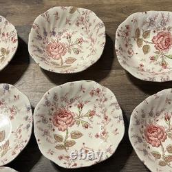 Vtg 12 Johnson Bros England Rose Chintz 6.25 Bowls 4 With Flaws Look At Pics