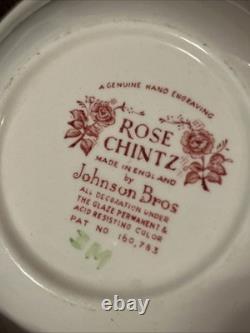 Vtg 12 Johnson Bros England Rose Chintz 6.25 Bowls 4 With Flaws Look At Pics