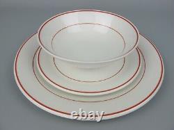 Vtg 1950's Johnson Brothers Simplicity Dinner Service Set for 6. Red rust band