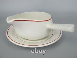 Vtg 1950's Johnson Brothers Simplicity Dinner Service Set for 6. Red rust band