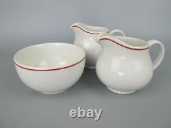 Vtg 1950's Johnson Brothers Simplicity Dinner Service Set for 6. Red rust band