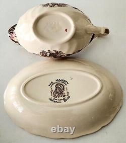 Vtg His Majesty Turkey Gravy Boat by Johnson Bros Transferware Made in England