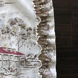 Vtg Johnson Bros Brown Heritage Hall Curtain Panels Left & Right 42 x 42 Sears