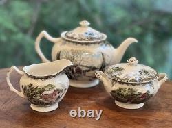 Vtg Johnson Bros Friendly Village Coffee/ Tea Set Made In England See Pictures