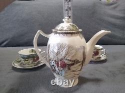 Vtg Johnson Bros Friendly Village Coffee/ Tea Set Made In England See Pictures