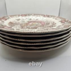 Vtg Johnson Bros His Majesty 6 DINNER PLATES 10.5 England Turkey Thanksgiving
