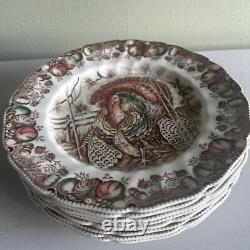 Vtg Johnson Bros His Majesty 8 DINNER PLATES 10.5 England Turkey No Box