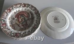 Vtg Johnson Bros His Majesty 8 DINNER PLATES 10.5 England Turkey No Box