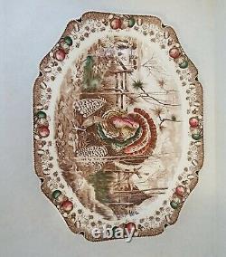 Vtg. Johnson Bros. His Majesty Lg Turkey Oval Ironstone Platter 20×15 England
