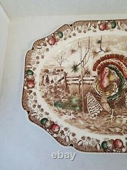 Vtg. Johnson Bros. His Majesty Lg Turkey Oval Ironstone Platter 20×15 England