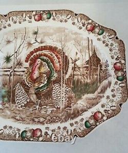 Vtg. Johnson Bros. His Majesty Lg Turkey Oval Ironstone Platter 20×15 England