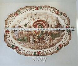 Vtg. Johnson Bros. His Majesty Lg Turkey Oval Ironstone Platter 20×15 England