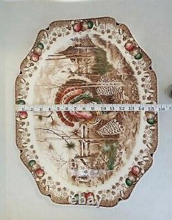 Vtg. Johnson Bros. His Majesty Lg Turkey Oval Ironstone Platter 20×15 England