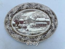Vtg Johnson Bros Historic America Home for Thanksgiving Turkey Platter 20 Wide