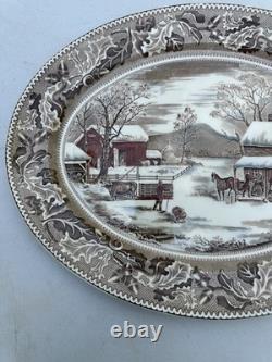 Vtg Johnson Bros Historic America Home for Thanksgiving Turkey Platter 20 Wide