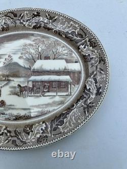 Vtg Johnson Bros Historic America Home for Thanksgiving Turkey Platter 20 Wide