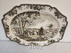 Vtg. Johnson Brothers Bros. FRIENDLY VILLAGE Turkey Serving Platter 20 X 16 RARE