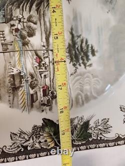 Vtg. Johnson Brothers Bros. FRIENDLY VILLAGE Turkey Serving Platter 20 X 16 RARE