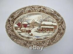 Vtg Johnson Brothers Home Thanksgiving Historic America Frozen Up Turkey Platter