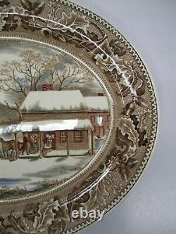 Vtg Johnson Brothers Home Thanksgiving Historic America Frozen Up Turkey Platter