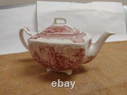 Vtg Johnson Brothers Old Britain Castles Footed TeaPot Farnham Castle England